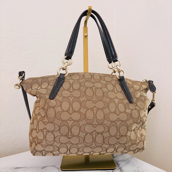 Coach Brown Signature Small Kelsey Satchel Tote Bag F36625 - Picture 5 of 13